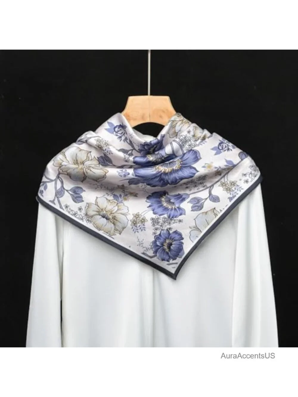 100% Mulberry Silk Square Scarf 25.6